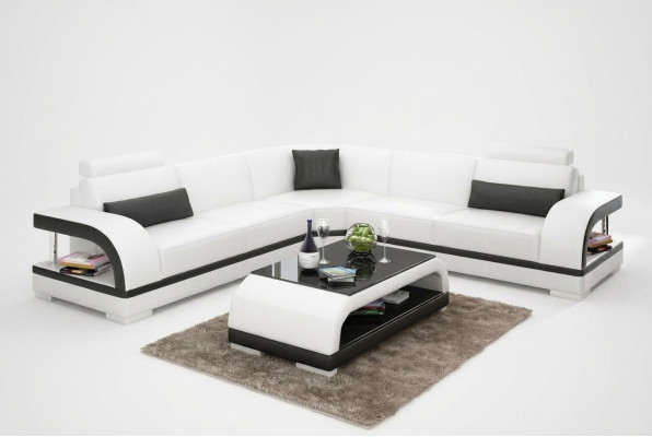Canapé en cuir Canapé Canapé d'angle Canapé d'angle Suite d'angle Design Canapé moderne G8011B
