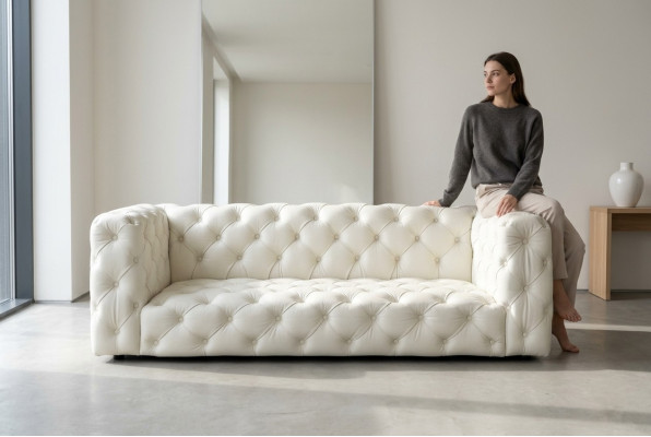 Canapé Chesterfield Sofa en cuir, canapé capitonné, canapés design neufs.