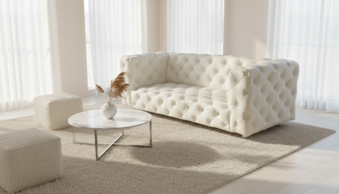 Canapé Chesterfield Sofa en cuir, canapé capitonné, canapés design neufs.