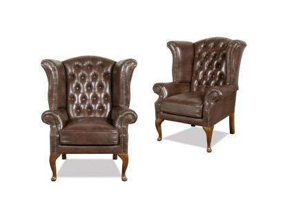 Chesterfield fauteuil oreille Queen fauteuil look antique canapé rembourrage télévision nouveau mobilier