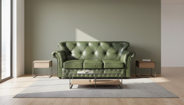Canapé Chesterfield XXL Mobilier Rembourré Canapés Ensemble Cuir Textile Tissu Neuf