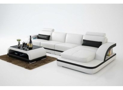 Canapé en cuir Canapé Paysage de vie Canapé d'angle Suite d'angle Design Canapé moderne G8011C