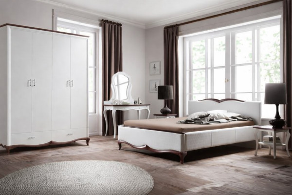 Lit double Chesterbett Lit Lits Rembourrage Textile Classique Bois Chambre à coucher neuf