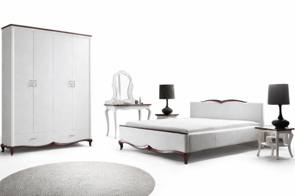 Lit double Chesterbett Lit Lits Rembourrage Textile Classique Bois Chambre à coucher neuf