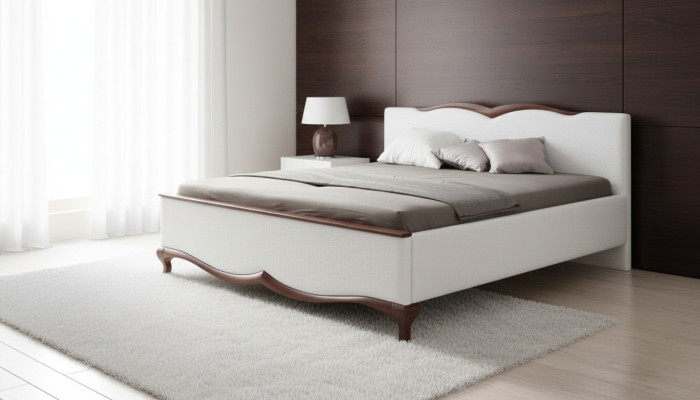Chesterfield Bed Textile Fabric Lits de mariage Lits double Rembourrage Chambre