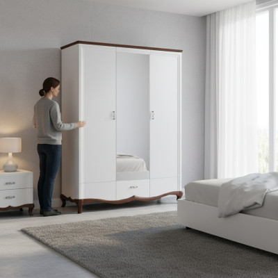 Armoire classique en bois massif Armoires classiques Unité murale de garde-robe MI-3DL