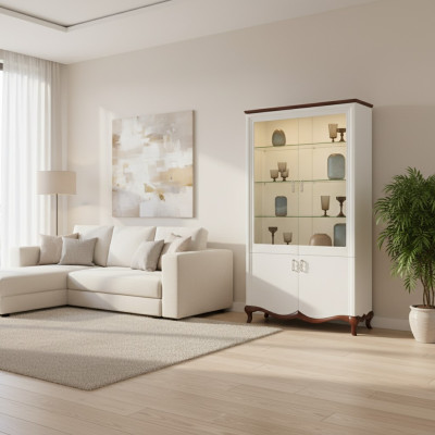 Bois massif Bois réel Artisanat Classique Vitrine Vitrines Armoire Vitrines MIW2