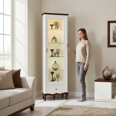 Bois massif Bois véritable Artisanat Classique Vitrine Vitrines Armoire Vitrines MIWN