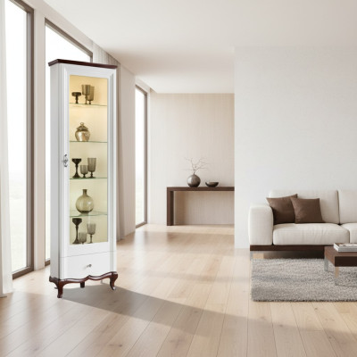 Bois massif Bois véritable Artisanat Classique Vitrine Vitrines Armoire Vitrines MIWN