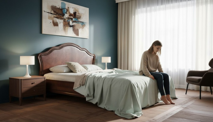 Lit classique Lit double Lit en cuir Chippendale Chambre à coucher Verona V