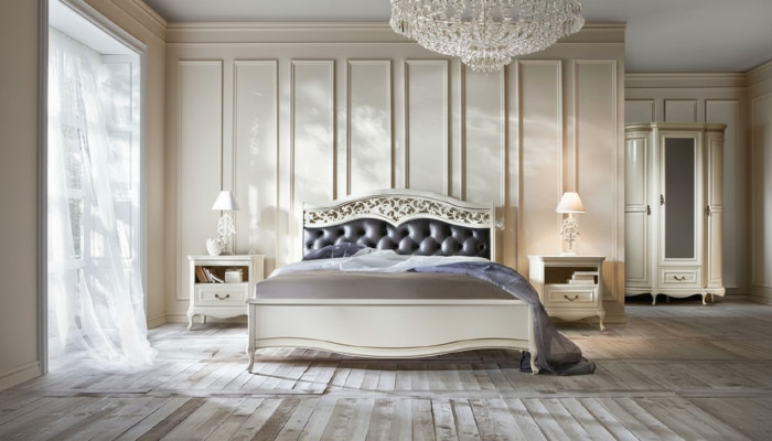 Chambre de style italien Meubles complets Lit Table de chevet Armoire Commode 2