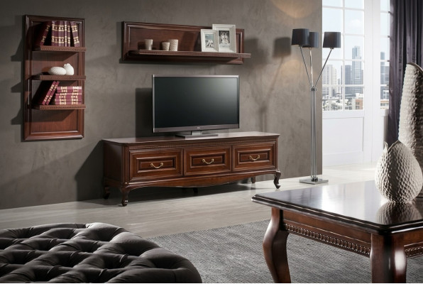 Salon complet Table basse classique Étagère Meuble TV Table Étagère Commode - Verona