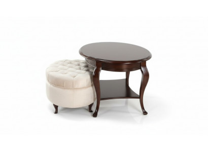 Tabouret rond tabouret en cuir ottoman avec table table de service ensemble de 2 pièces Suite Verona