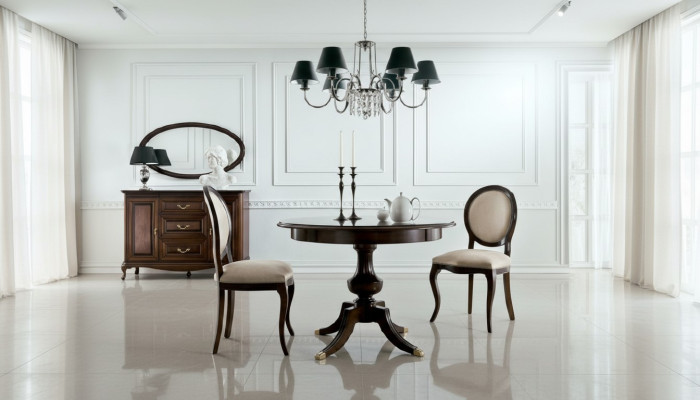 Table r classique avec 2 chaises Chaises royales Tables table ronde table en bois - Vérone