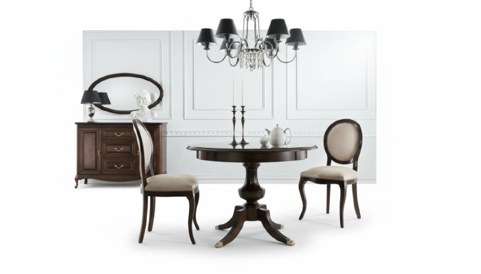 Table r classique avec 2 chaises Chaises royales Tables table ronde table en bois - Vérone