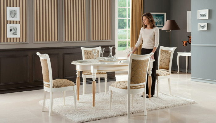 Ensemble de chaises de salle à manger Ensemble de salle à manger Table en bois massif Bois véritable 4 chaises avec table neuve