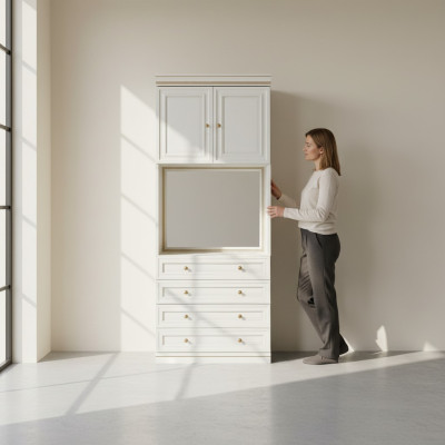 Modèle de module V2D-05-L pour garde-robe à emporter Meubles italiens pour garde-robe