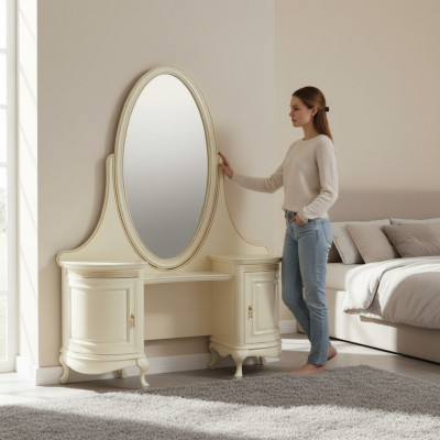 Miroir de maquillage de console classique Coiffeuse Commode - Modèle coiffeuse V