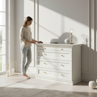 Commode + Vitrine Bijoux Montres Dressing en bois massif V-KG Commode