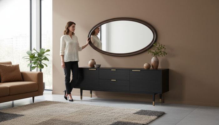 Miroir mural design classique - Modèle V-Éllipse