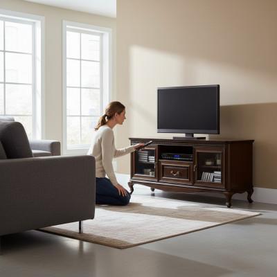 Un support multimédia élégant pour télévisions et appareils multimédias au design moderne et minimaliste.