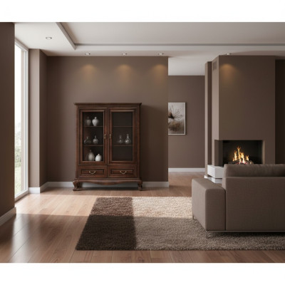 Vitrine classique Vitrine armoire en bois massif Vitrine V-W 3-4 en verre
