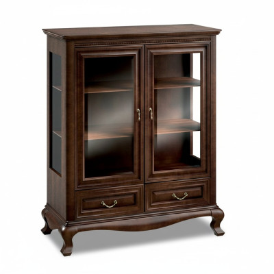 Vitrine classique Vitrine armoire en bois massif Vitrine V-W 3-4 en verre