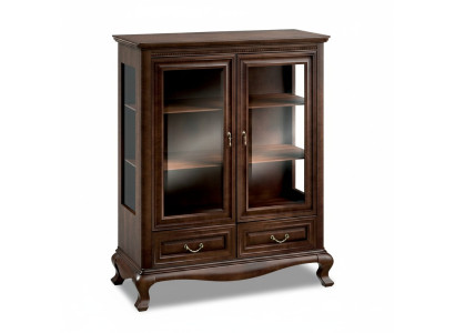 Vitrine classique Vitrine armoire en bois massif Vitrine V-W 3-4 en verre