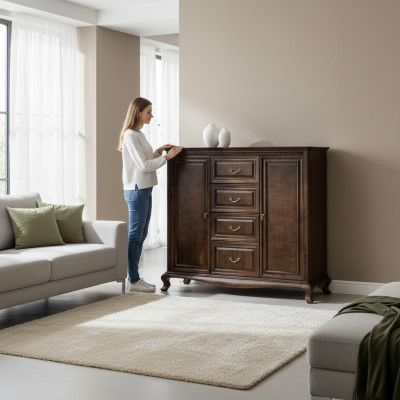 Classique Commode commodes Bois massif Bois Armoire en bois massif Artisanat V-Ksz