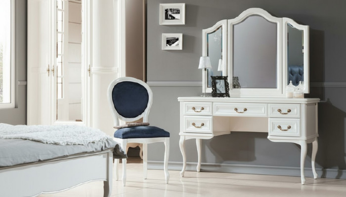 Coiffeuse avec chaise, coiffeuse, coiffeuse, coiffeuse, table de maquillage