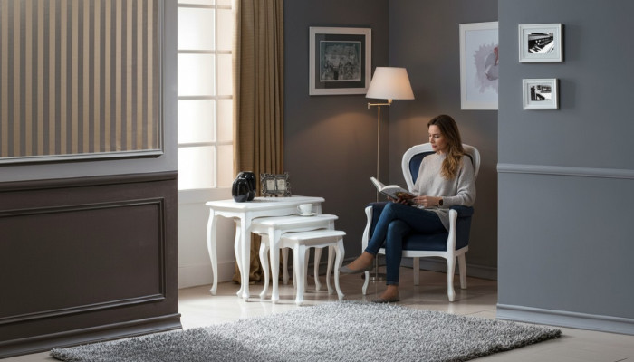 Fauteuil à oreilles Chippendale Canapé avec Repose-pieds Tabouret Tabouret de piano neuf