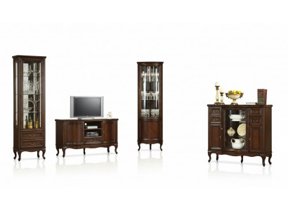 4 pièces ensemble de meubles de salon Style italien Commode Vitrine Meuble TV Chippendale