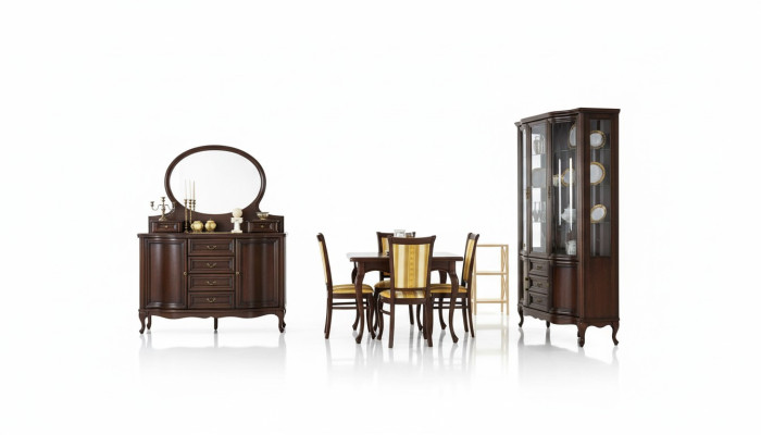 Classique S Salle à manger Vitrine Commode Chaises Table Chippendale Salon 10pcs