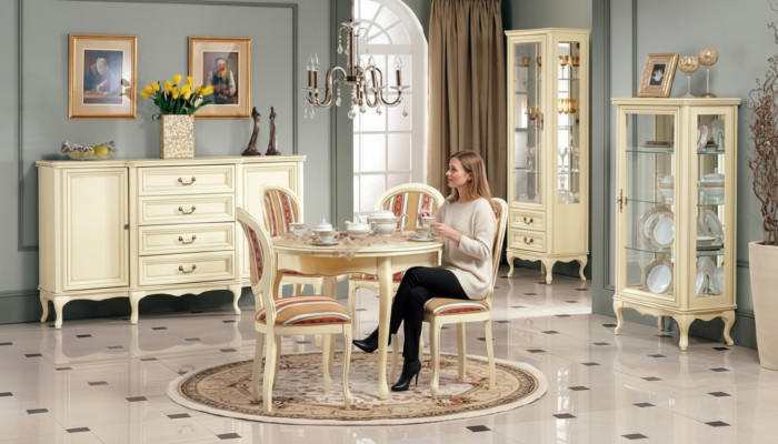 Salle à manger classique Commode Table Chaises Vitrine König Chippendale Wersal1