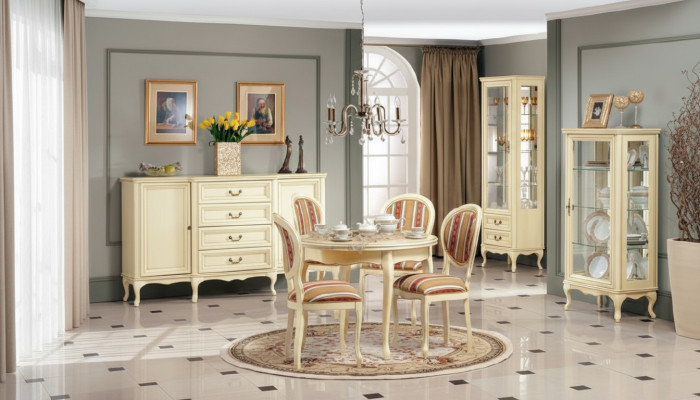 Salle à manger classique Commode Table Chaises Vitrine König Chippendale Wersal1