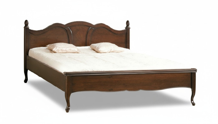 Lit classique Lit double Lits Cuir Textile Véritable Style antique Bois