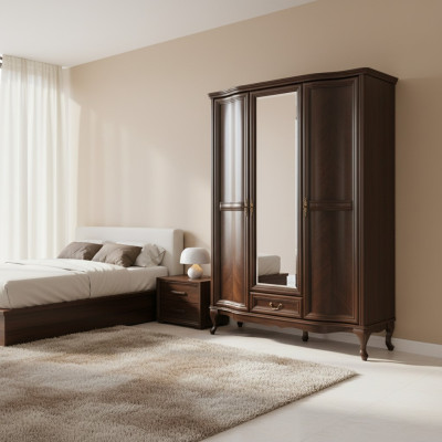 Armoires de garde-robe Unité murale de garde-robe 3 portes Bois neuf Meubles italiens