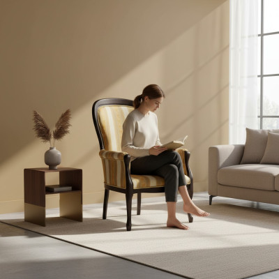 Chaises classiques classic tissu en cuir rembourrage fauteuil fauteuil royal - modèle W1