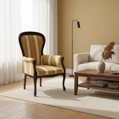 Chaises classiques classic tissu en cuir rembourrage fauteuil fauteuil royal - modèle W1