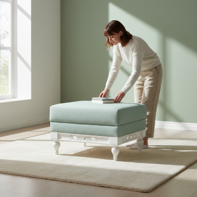 Classique r Tabouret Rétro Rustique Repose-Pieds Ottoman Banc Tabouret nouveau Flp3a