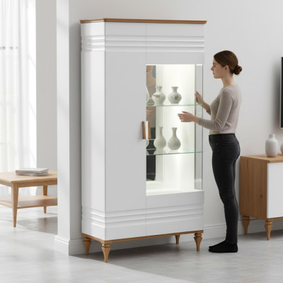 Vitrine classique Commode Vitrines Vitrine Armoire Vitrine en verre TO-W2