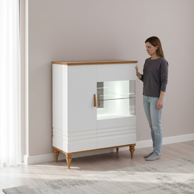 Vitrine moderne pour le salon Armoire haute en bois Aspen AS-W12