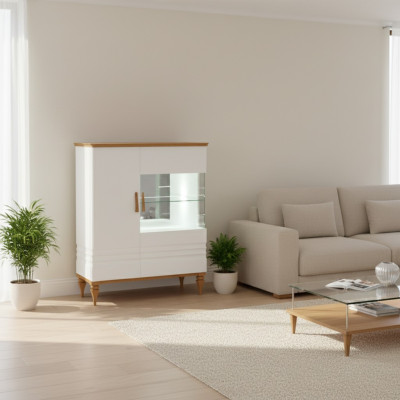Vitrine moderne pour le salon Armoire haute en bois Aspen AS-W12