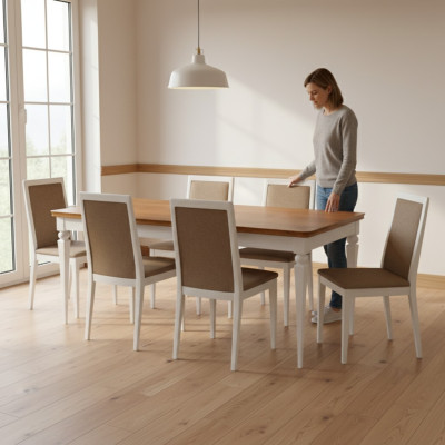 Grande table table à manger table en bois table de conférence extensible modèle TO-S1 de 220 cm