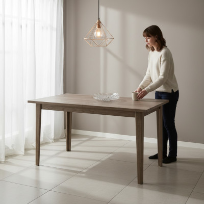 Grande table table à manger table en bois table de conférence 150 x 90cm extensible 200cm CM-S2