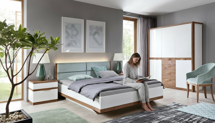 Lit classique Lit Double Lit en bois Modèle de maison de campagne - Modèle CM-B4
