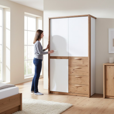 Armoire d'angle de garde-robe de meubles classiques Armoire en bois de garde-robe - CM-2D