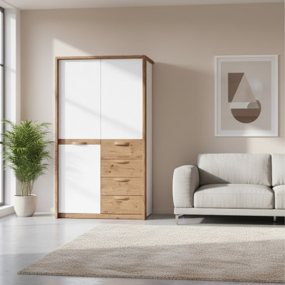 Armoire d'angle de garde-robe de meubles classiques Armoire en bois de garde-robe - CM-2D