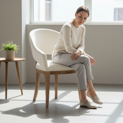 Chaise rembourrée classique du designer R Chaises rembourrées Tissu en cuir, en tissu CM-U2