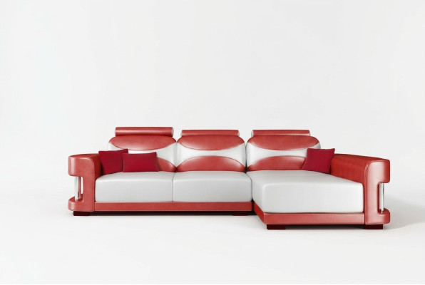 Canapé d'angle Ensemble canapé d'angle Suite Sofa Upholstery Cuir Paysage vivant Chaise longue Wies